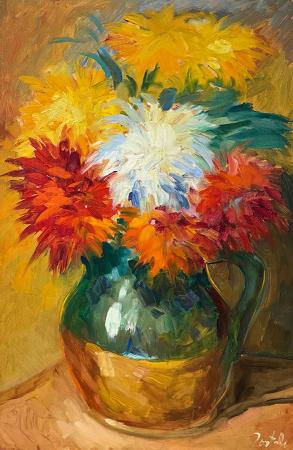 Art work by Ennio Tortoli  Vaso di fiori  - acrylic table 